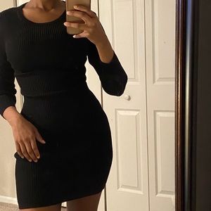 Long Sleeve Ribbed Knit Bodycon Sweater Dress